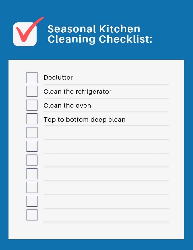cleaning checklist for seasonal kitchen