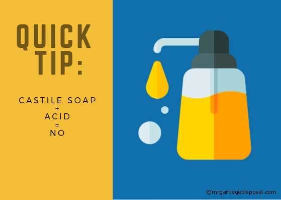 quick tip of not using castile soap with vinegar as cleaning solutions