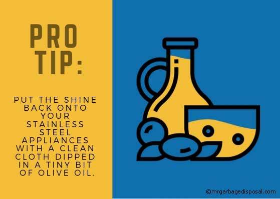 quick tip on using olive oil to clean stainless steel appliances
