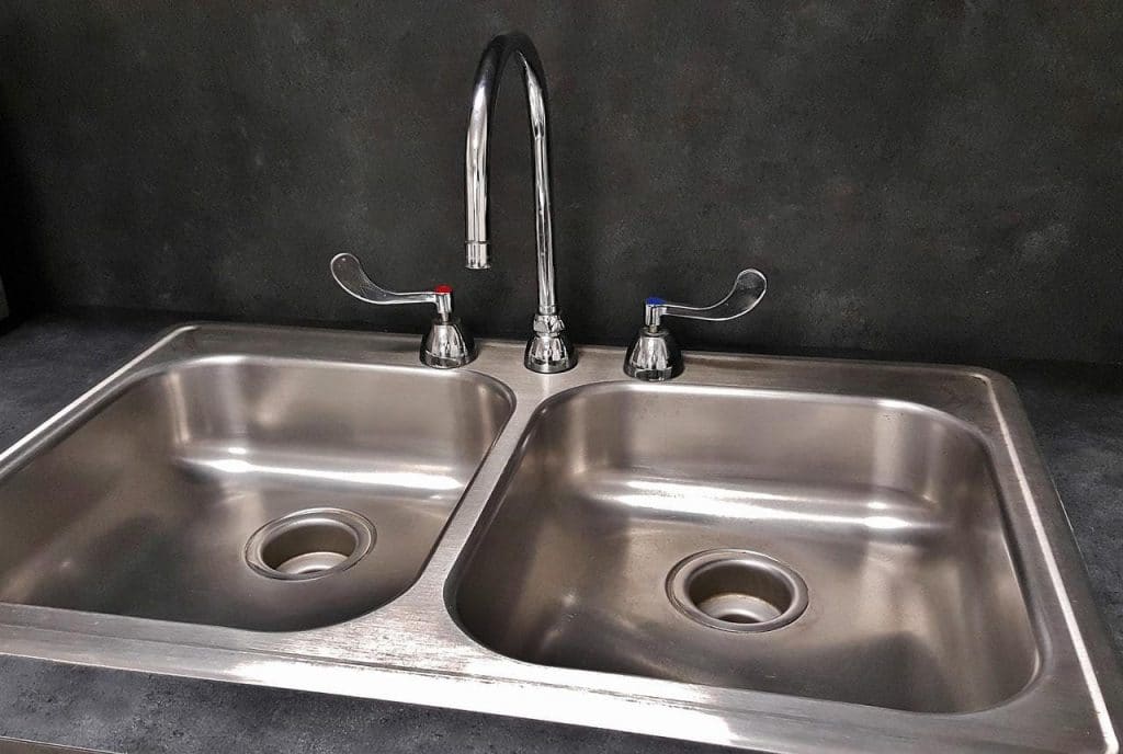 Double basin kitchen sink