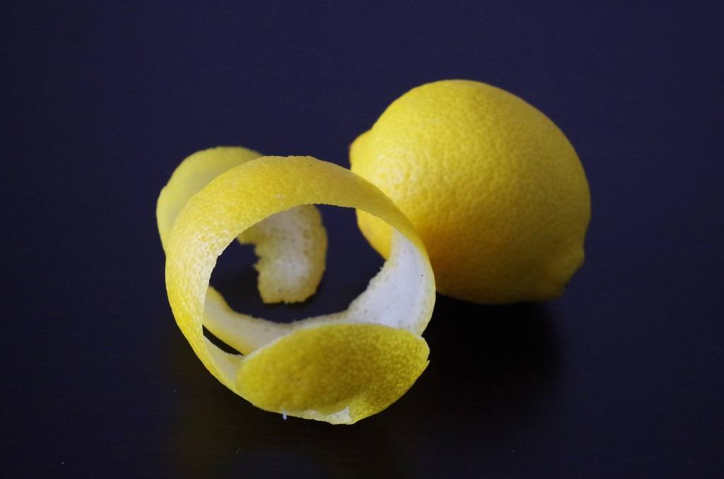 A lemon peel and lemon